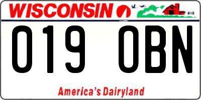 WI license plate 019OBN