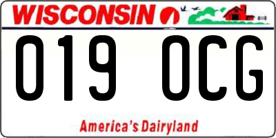 WI license plate 019OCG