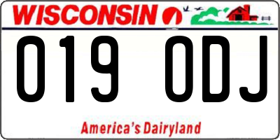 WI license plate 019ODJ