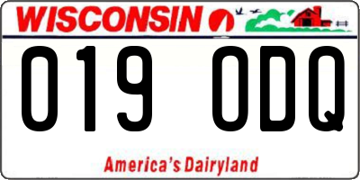WI license plate 019ODQ