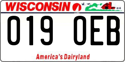 WI license plate 019OEB