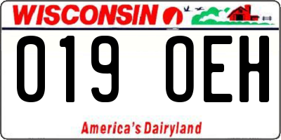 WI license plate 019OEH