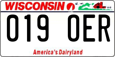 WI license plate 019OER