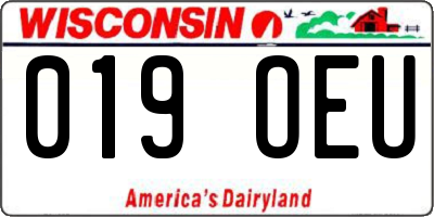 WI license plate 019OEU