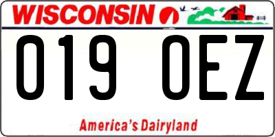 WI license plate 019OEZ