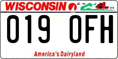WI license plate 019OFH