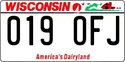 WI license plate 019OFJ