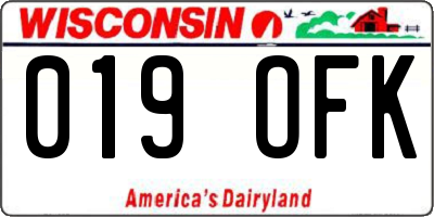 WI license plate 019OFK