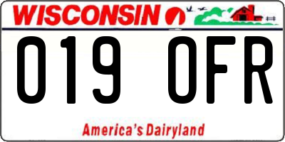 WI license plate 019OFR