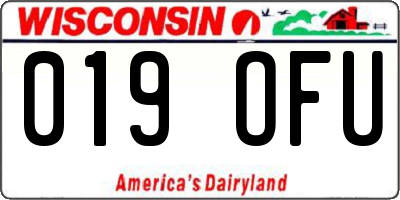 WI license plate 019OFU
