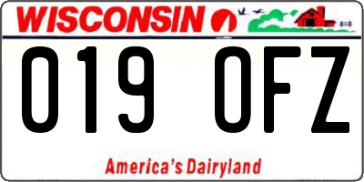 WI license plate 019OFZ