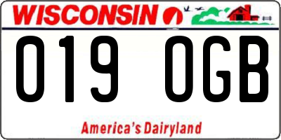 WI license plate 019OGB