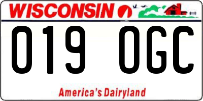 WI license plate 019OGC