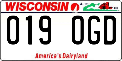 WI license plate 019OGD