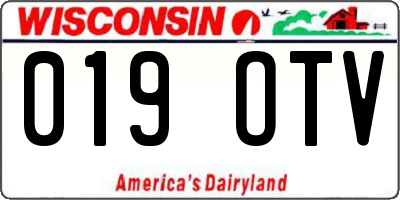 WI license plate 019OTV