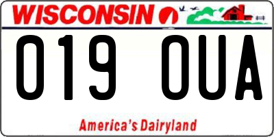WI license plate 019OUA