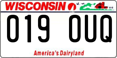 WI license plate 019OUQ