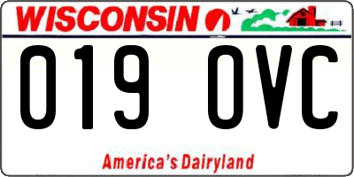 WI license plate 019OVC