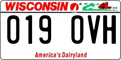 WI license plate 019OVH