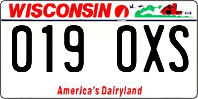 WI license plate 019OXS
