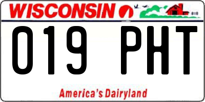 WI license plate 019PHT