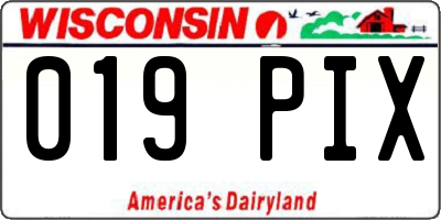 WI license plate 019PIX