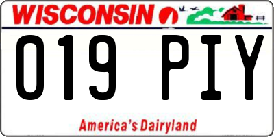 WI license plate 019PIY