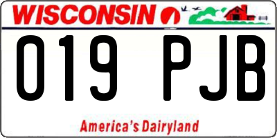 WI license plate 019PJB