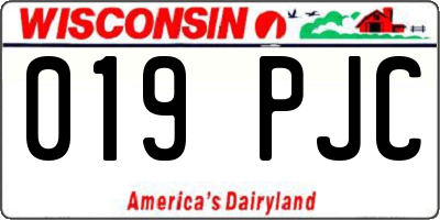 WI license plate 019PJC
