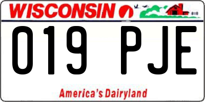 WI license plate 019PJE