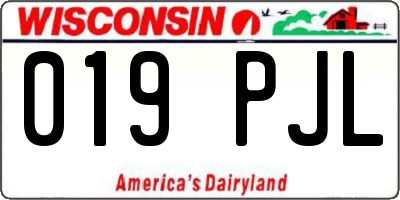 WI license plate 019PJL