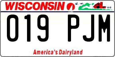 WI license plate 019PJM