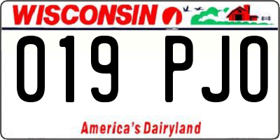 WI license plate 019PJO