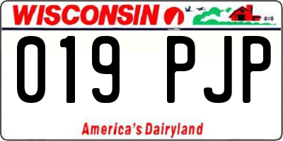 WI license plate 019PJP
