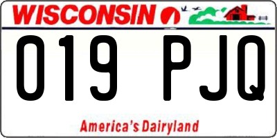WI license plate 019PJQ