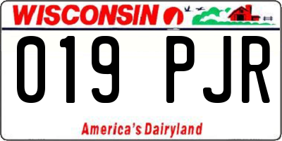 WI license plate 019PJR