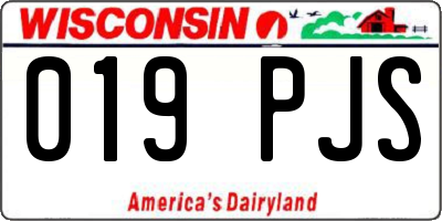 WI license plate 019PJS