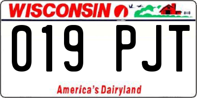 WI license plate 019PJT