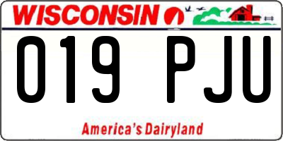 WI license plate 019PJU