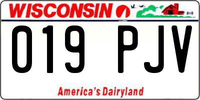 WI license plate 019PJV