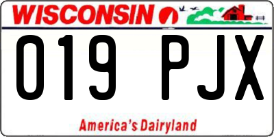 WI license plate 019PJX