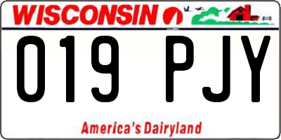 WI license plate 019PJY