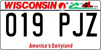 WI license plate 019PJZ