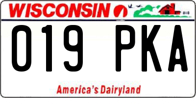 WI license plate 019PKA