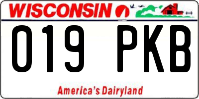 WI license plate 019PKB