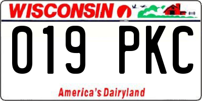 WI license plate 019PKC