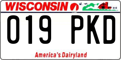WI license plate 019PKD