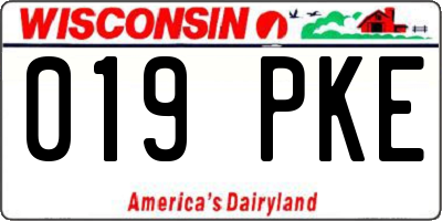 WI license plate 019PKE
