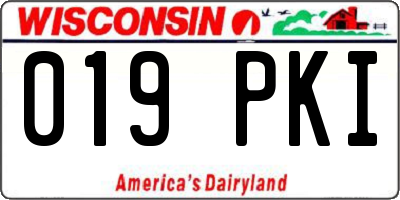 WI license plate 019PKI