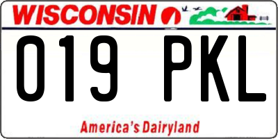 WI license plate 019PKL